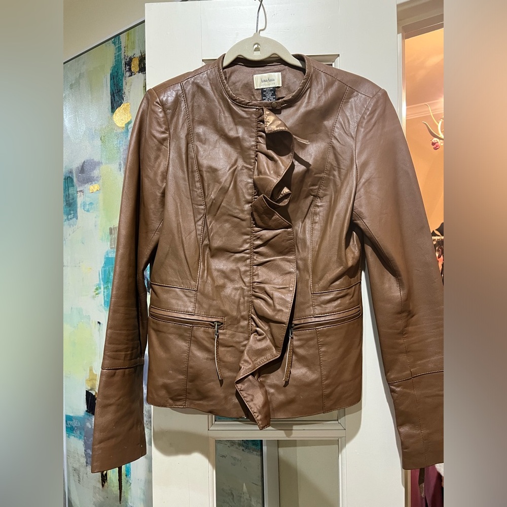 Neiman Marcus Exclusive Brown Leather Jacket